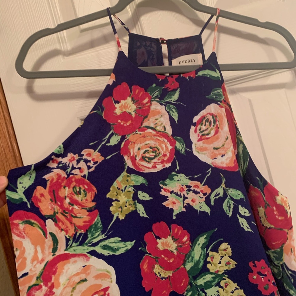 High neck floral tent dress